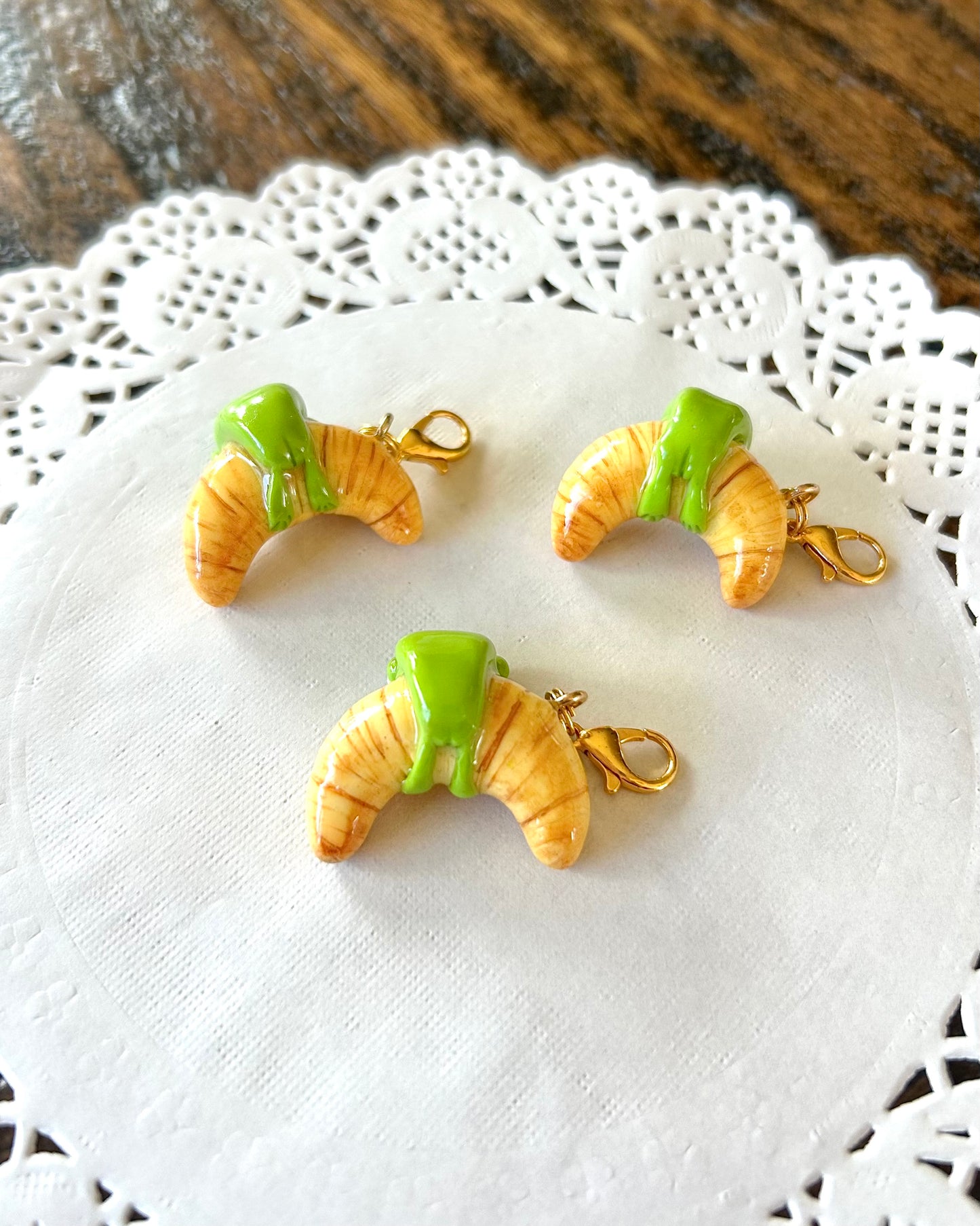 “Louis, Lover of Croissants” Handmade Clay Charm