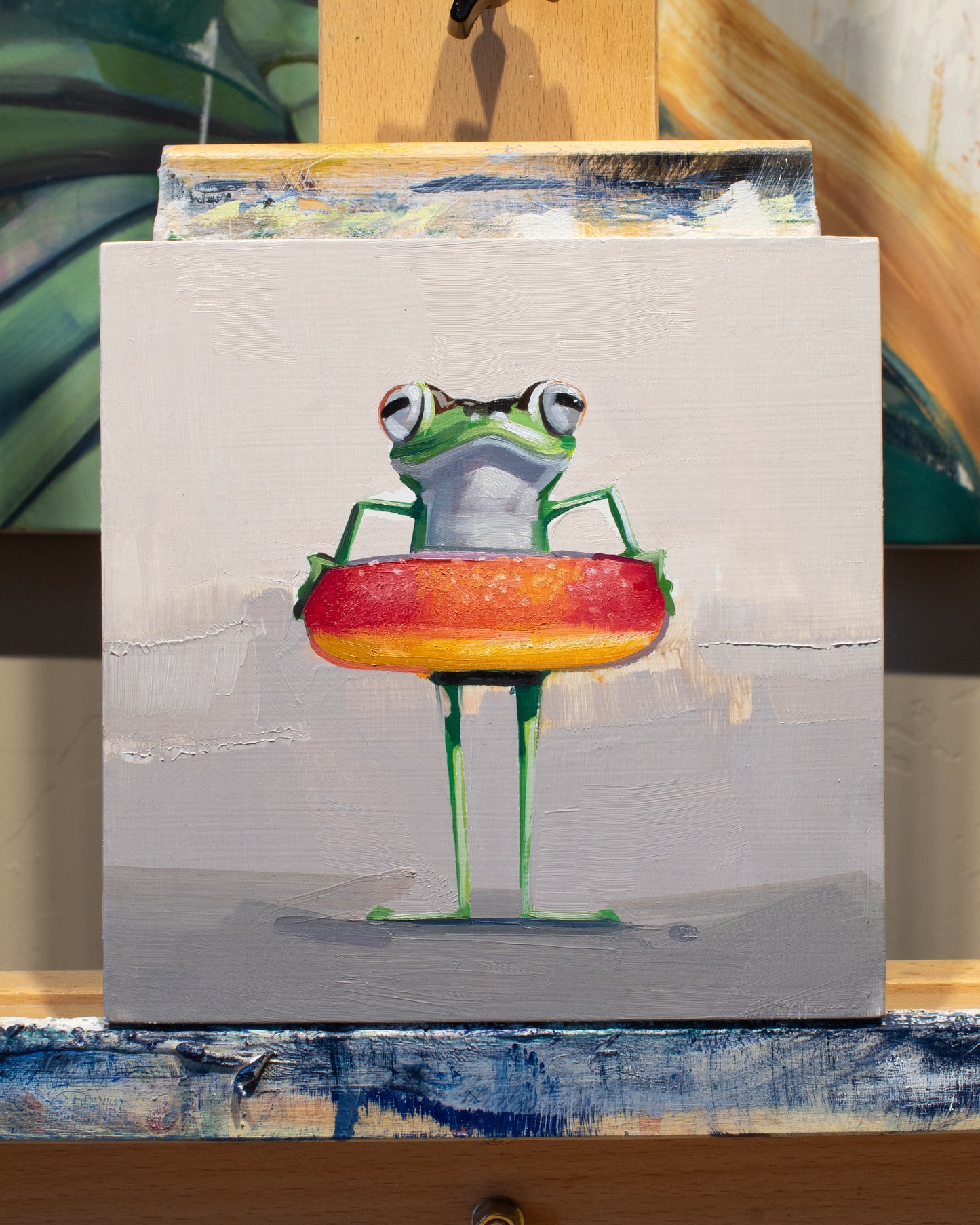 “Peach at the Beach” Original Oil Painting