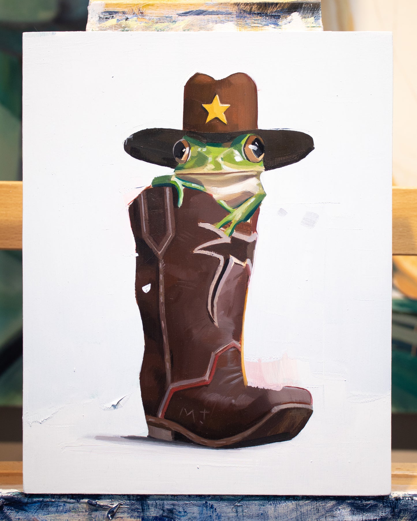 “There’s A Frog In My Boot” - Original Oil Painting