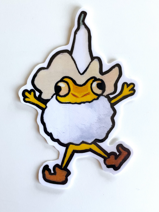 “Cotton ball” 4 pack of hand cut laminated stickers