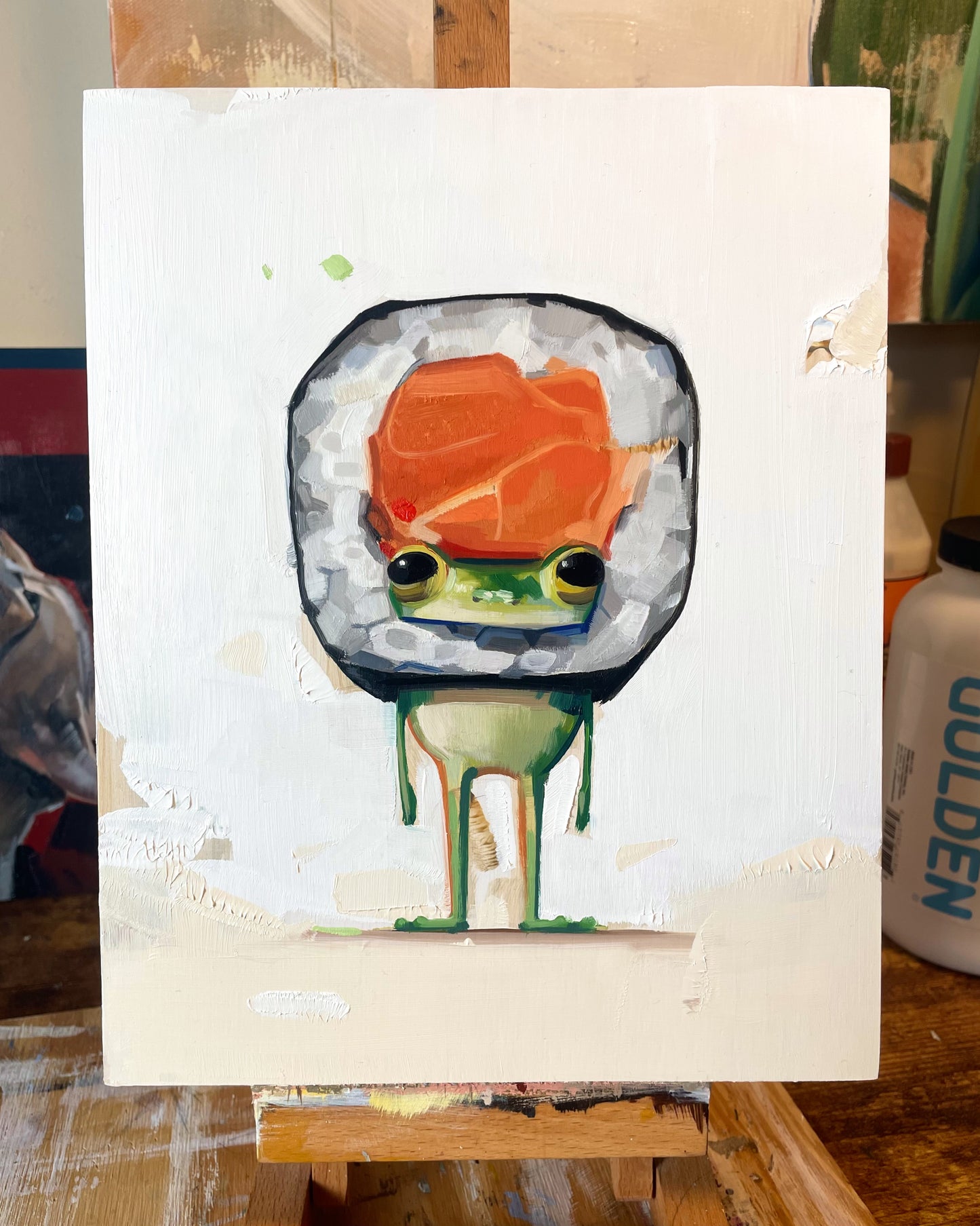 “Ribbit Roll” original Oil painting