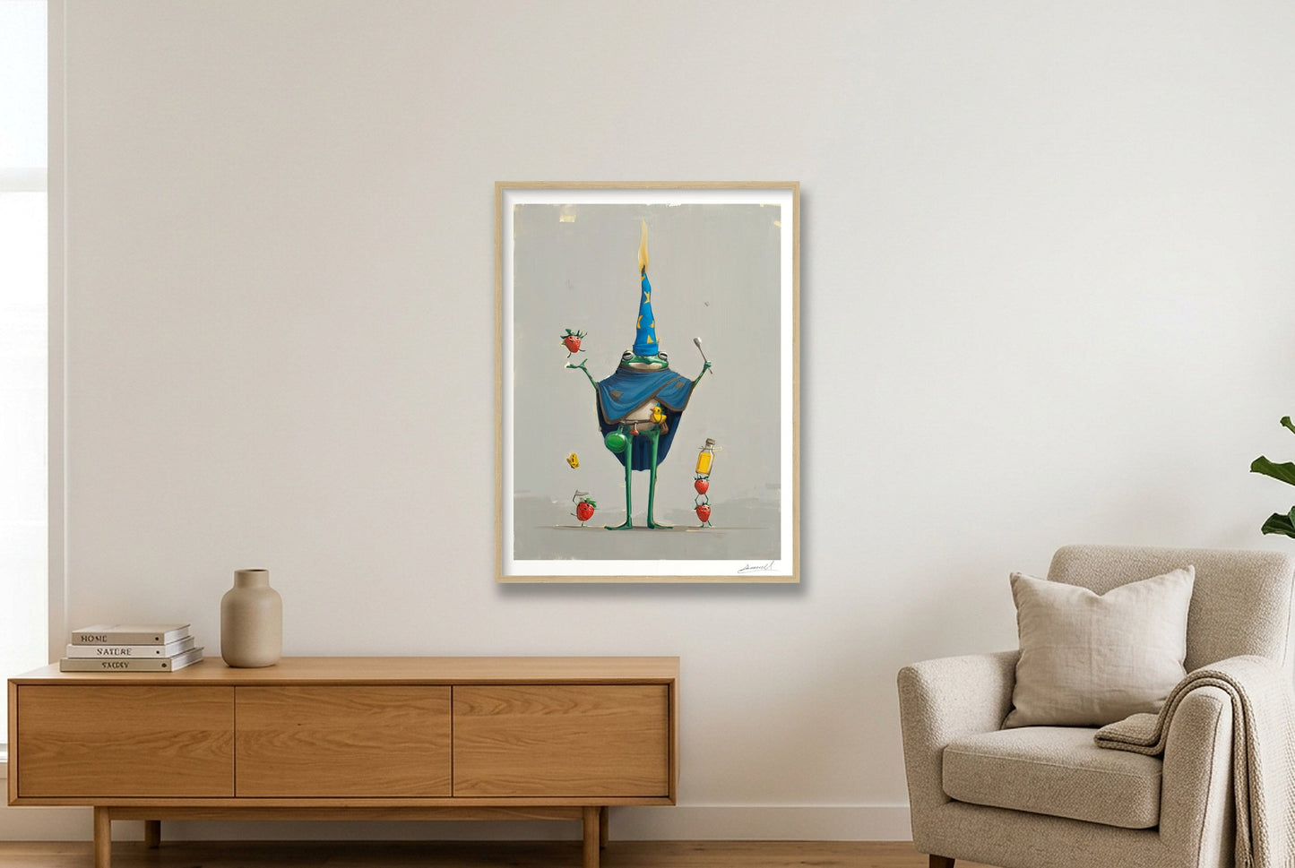 Phloomp, Amateur Wizard — 60×80cm, 24×31" Oak Frame