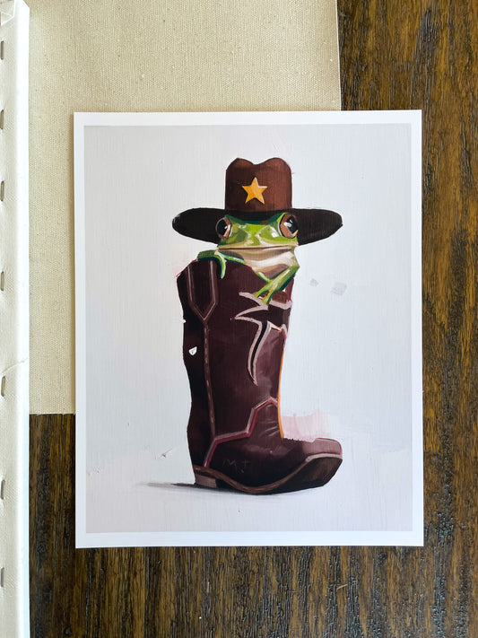 “There’s a Frog in My Boot” Fine Art Print