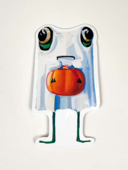 “Trick or Treat” 4 pack hand cut laminated stickers