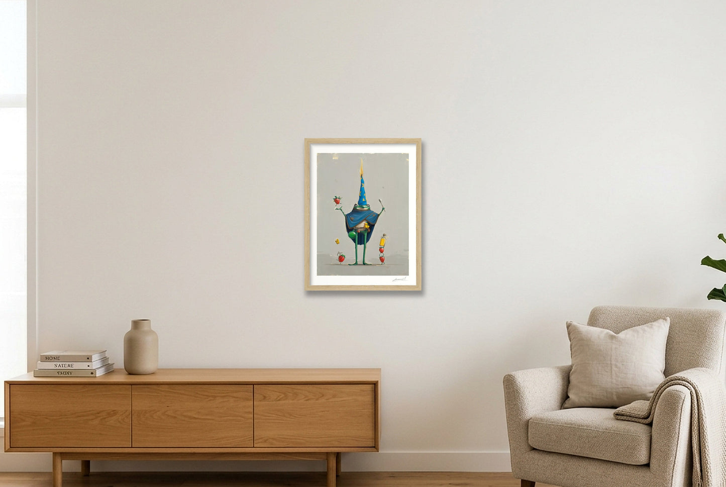 Phloomp, Amateur Wizard — 30×40cm, 12×16" Oak Frame